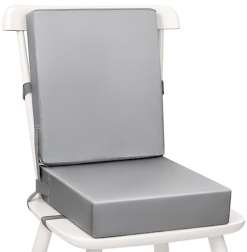 KAGIWEI Toddler Booster Seat for Dining Table - PU Waterproof Booster Seat for Dining Table with Backrest & Adjustable Safety Belts Non-Slip Bottom Booster Chair Cushion for Kids Child Baby