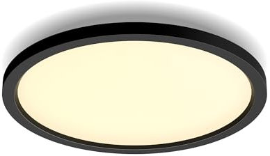 Philips Hue White Ambience Aurelle Panelleuchte, schwarz inkl. Dimmschalter, rund, alle Weißschattierungen, steuerbar via App, kompatibel mit Amazon Alexa (Echo, Echo Dot)