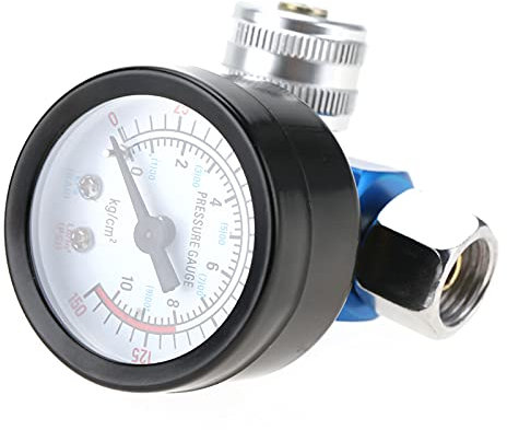 Spray Gun Air Pressure Regulator, G1/4 Airbrush Regulator Gauge Paint Gun Compressed Air Inline Regulator Miniature Air Compressor Regulator for Air Gun Air Compressor and Air Tool