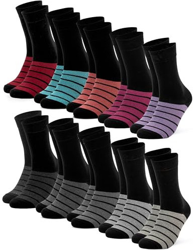 Occulto Damen Farbige Socken 10er Pack (Modell: Laura) Mix 35-38