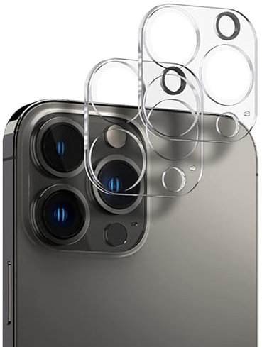 EKAM Lens Protector compatible for iPhone 15 Pro 6.1-Inch and iPhone 15 Pro Max 6.7-Inch [2 Pack] 360°Protection Camera Lens Protector, Ultra HD Clear 9H Tempered Glass Protective Film