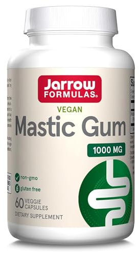 Jarrow Formulas, Mastic Gum, 60 vegane Kapseln, 1000mg Mastix-Gummiharz je Dosis, Glutenfrei, Sojafrei, GMO frei, Geschmacksneutral