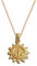 Kritz Damen Halskette Sonne Gold - Schmuck Anhänger Sonnenschein Maya Inka Rund Vergoldet 18K mit Verstellbare Kette - Modisches Geschenenk für Frauen (Maya Sonne)