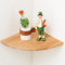 TREOAKWIS Étagère d’Angle Flottante en chêne Rustique avec extrémité Arrondie Petite étagère d'angle Murale Haut-parleurs, Livres, décorations Étagère d’Angle en Bois, cm Rayon (Naturel, 18 cm)