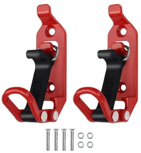 2PCS Red Shovel Mount for Roof Rack Heavy Duty Metal Rubber Clamp Kit Axe Wall Mounting Bracket Shovel Holder Clamp for Car Accessories Truck Boat