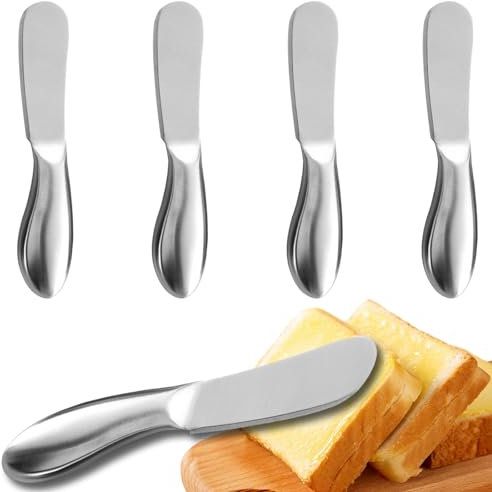 Lithyc Squisito Set di Coltelli Da Burro da 4 Pezzi,Coltello Burro,Spalmaburro,Coltello Per Spalmare, Mini Set di Coltelli da Formaggio per Burro, Marmellata, Formaggio, Panna