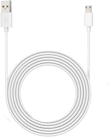 16ft USB to Micro USB Extension Surveillance Camera Power Cable Compatible with Wyze Cam Pan, Oculus Go, Blink, Yi Home Camera, Kasa Cam Security Camera - White