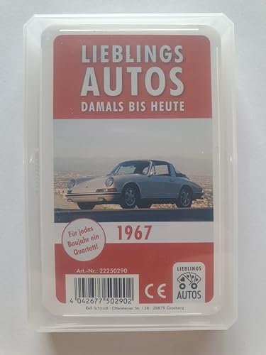 Lieblings Autos Auto Quartett 1967 Baujahr Geburtsjahr 58. Geburtstag Geschenk Spielkarten Neu