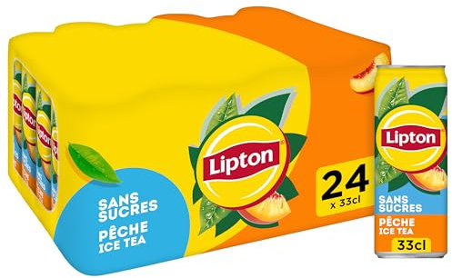 Lipton Ice Tea Pêche Sans Sucres Canettes 24x33CL