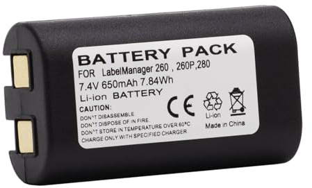 Fayerkar Batteria agli ioni di litio compatibile con Dymo LabelManager 260, 260P, 280, PnP, fotocopiatrice, scanner, stampante per etichette (7,4 V, 650 mAh), DZ-32