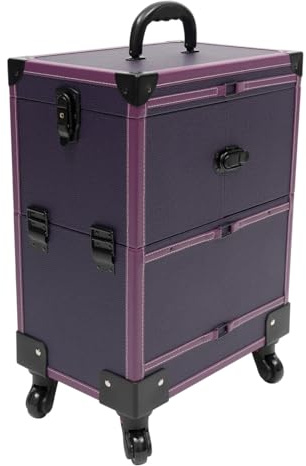 Rolling Kosmetikkoffer Make-Up Zug Fall SchöNheit Trolley Kosmetik Organizer Mit Spiegel Profi Schminkkoffer Beauty Tattoo Nagelkunst WerkzeugkäSten Tragbarer Nagellack Haarprodukte Reisekoffer