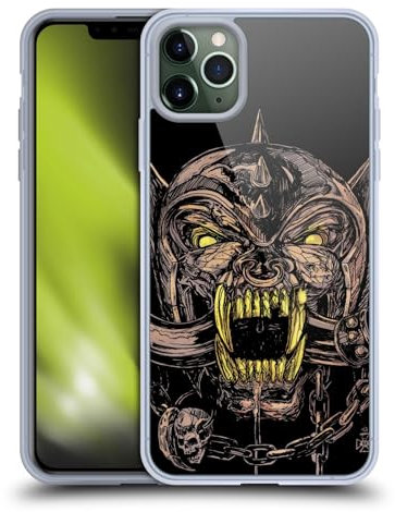 Head Case Designs Offizielle Motorhead Snaggle Zahn Grafiken Softgelhülle Kompatibel Mit Apple iPhone 11 Pro Max Und Kompatibel Mit Magsafe Zubehör