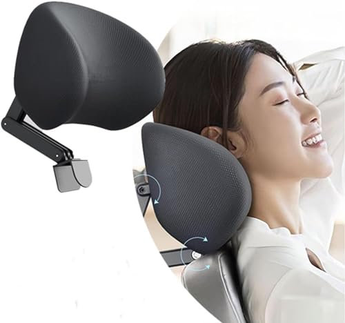 Quincry Headrest Attachment for Office Chair, Attachable Chair Head Rest, Desk Chair Neck Support, Elastic Sponge Head Pillow Adjustable Height and Angle (Memory Foam)