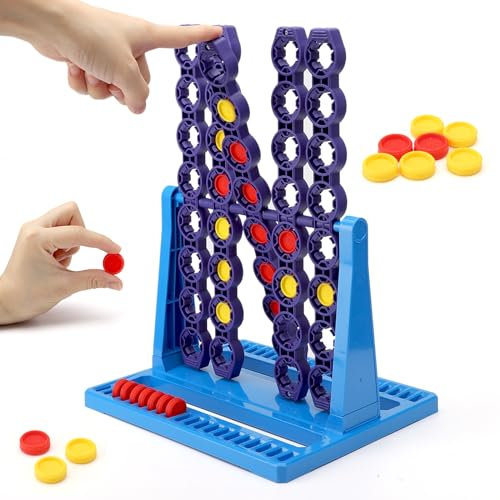 Vier gewinnt, 4 in Einer Reihe Vertikales Brettspiel 4 Gewinnt Klassik Spiel Reisespiel Brettspiele Spiele Kinder Spielzeuggeschenke für Kinder & Erwachsene Strategiespiel für 2 Spieler
