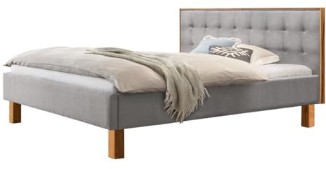 Hasena Polsterbett Noah Wildbuche | Stoff grau 140x200