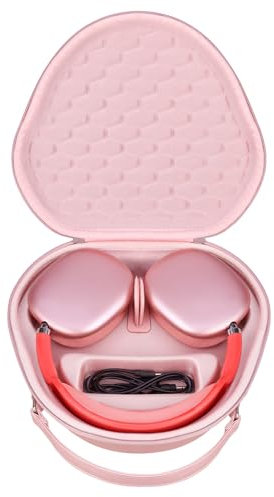 RAIALL Harte Tragetasche für Apple Airpods Max Kopfhörer, unterstützt den Schlafmodus, tragbare Airpod-Kopfhörer, schützende Aufbewahrung, Organizer, Tasche, Halterung, extra Platz für USB-C-Kabel,