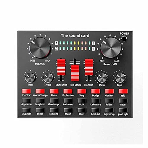 Tarjeta de Sonido de transmisión en Vivo Profesional Bluetooth, Mezclador de Interfaz de Audio USB, Sonido de DJ para Grabar micrófono y Guitarra