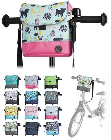 BAMBINIWELT Kinder Lenkertasche – Fahrradtasche für Kinder, Laufradtasche & Lenkerkorb mit Schultergurt – kompatibel mit Puky, Woom & Roller – wasserabweisend & robust, Farbe: Modell 19