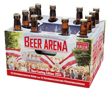 Kalea | Beer-Arena | 12 x 0,33l unterschiedliche Biere in einer einzigartigen Arena | Neuheit 2024 | Geschenk für Fußball-Fans (Beer Arena Österreich, 12x0,33l)