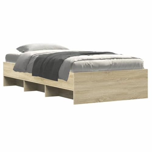 vidaXL Bettgestell ohne Matratze Sonoma-Eiche 90x200 cm Holzwerkstoff
