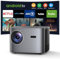 Beamer 4K【Netflix & Autofokus】 Auto 6D Trapezkorrektur WiFi6 Bluetooth, 25000 Lumen 1080P Full HD Heimkino Mit 50% Zoom, Smart Android TV, LED Handy Projektor