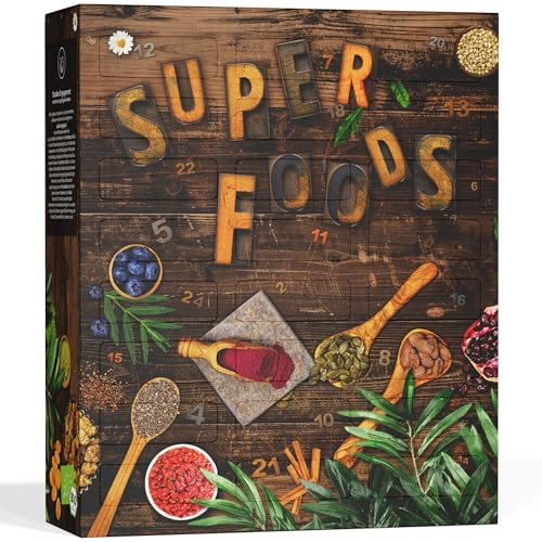 UMBRELLA® Superfood Adventskalender 2025 [BIO QUALITÄT] – 24 gesunde Snacks, Früchte & Samen – nährstoffreiche Überraschungen, handverpackt in Deutschland – Weihnachtskalender für Gesundheitsbewusste