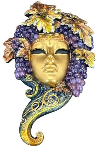 57 SPECIAL REPLICAS Skulptur Deko Figur Bunte VENEDIG-Maske MIT TRAUBEN Figur als Geschenk für Wohnzimmerdekoration Figuren Deko