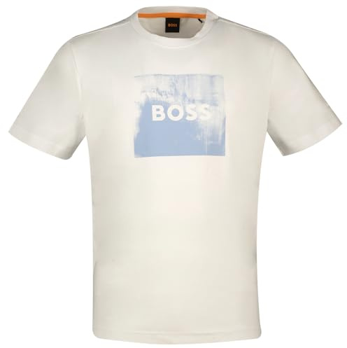 BOSS Mens Te Wheel Regular Fit T-Shirt White XXL
