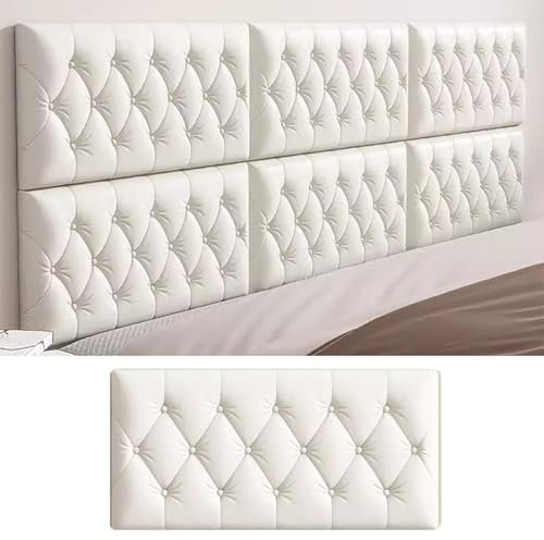 Autismus-Wandpolster, selbstklebende weiche Wandpaneele, Antikollisions-Wandpolster zum Schutz des Kopfteils von Kindern, Bank-/Sitzlehnenbrett für Wohnzimmer/Kleinkindzimmer (Farbe: Weiß, Größe: 1