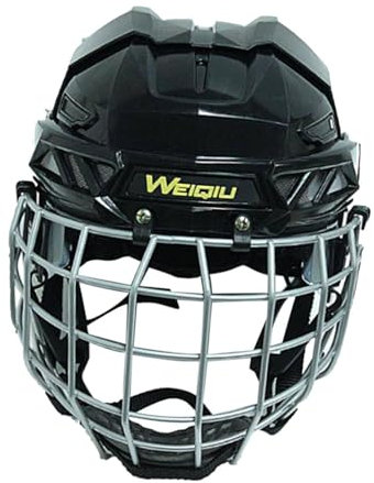 Dickly Eishockeyhelm, verstellbare professionelle Hockeyausrüstung, Schlittschuhhelm für Training, Spiel, Schwarz M
