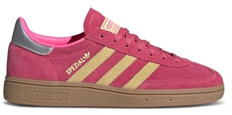 adidas Uni Handball Spezialschuhe Handballschuhe, Lucid Pink/Fast Yellow/Silver Metallic, 41.5 EU