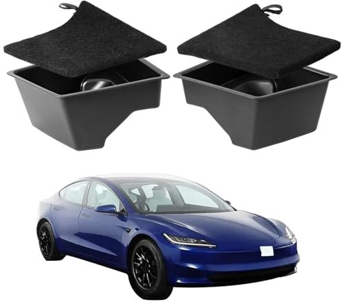 Tesla Model 3 Trunk Organizer Waterproof Trunk Storage Box with Cover Tesla Trunk Organizer Model 3 Storage Bins with Lid Fit Tesla Model 3 Highland 2024 2025 Tesla Model 3 Accessories (2 Pack )