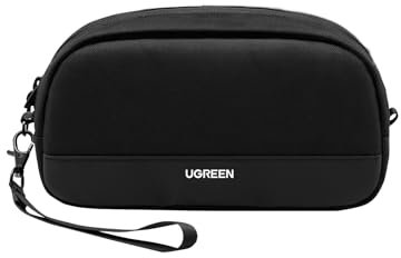 UGREEN Travel Tech Pouch, Cable Organiser Bag, Travel Essentials Organiser, Water Resistant, Internal Zipper Layers, Carry Storage Bag for Power Bank, Charger, Adapter, Cable, HDD, Daily Items(S)