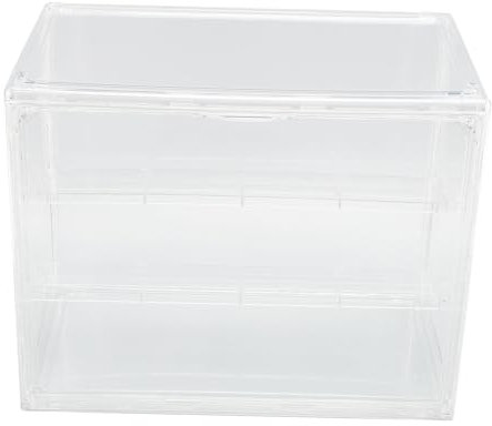 Bonbela Klarsichtvitrine für Miniaturfiguren, Sammlerstücke, Vitrine, PET, Stapelbare Vitrine mit Magnetischer Tür, Abnehmbare Regale für Sammlerstücke, Figuren, Puppen