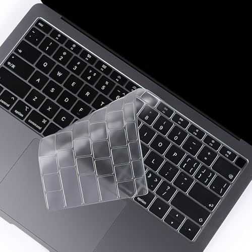 Ultra Thin Keyboard Cover for MacBook Pro 14/16 (M4/M3/M2/M1 Pro/Max, 2021-2024), MacBook Air 13.6 (M2/M3, 2022 2024), MacBook Air 15 (M2/M3, 2023-2024) EU/UK Keyboard TPU Clear Protector Skin