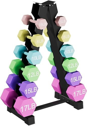 WUDLEP 6-Tier Dumbbell Rack,Heavy Duty Dumbbell Storage Stand Holder 400kg Load Bearing, Sturdy Base, Steel Weight Tree, Space-Saving A-Frame Design for Home Gym