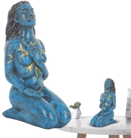 Zasdvn Heilungsstatue aus Kunstharz, Gaia Mutter Erde, Göttin, Skulptur für Heilung, Heilung, Göttin, Skulptur für Tisch, Zuhause, Wohnzimmer