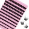 GEMERRY Faux Cils Individuel Bande Transparente Extension de Cils Naturel Cluster Lashes Faux Cils Bouquet Volume Russe DIY à la Maison Cils Individuels(MHL02)