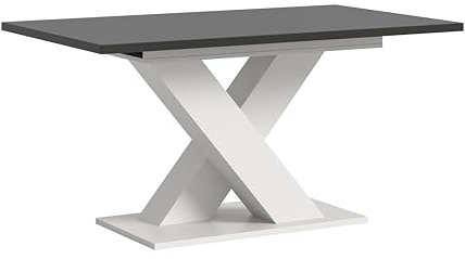 xonox.home Tisch Motion X4AH6T58 Ausziehbarer Esstisch in weiß Nb. und grau Nb. mit X-Fußgestell, ca. 150-190x76x90 cm