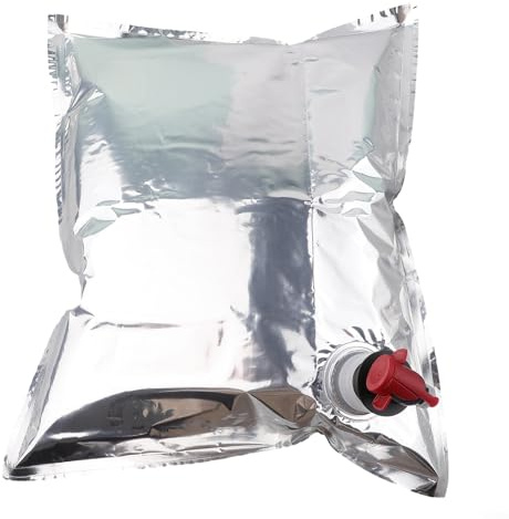 SiSinkal Ersatzbeutel, für Beutel in Box, Getränkebehälter, Weinspender, mehrschichtiges Material mit Schmetterlingsventil, 5 Liter, 5 Stück