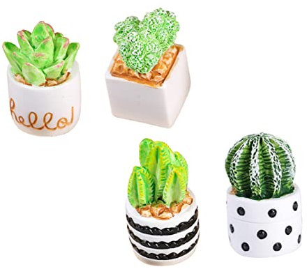 VINTORKY 4 Pezzi Mini Cactus Artificiali con Vasi da Piante Grasse Decorative per Interni per Scrivania e Decorazione Casa Aspetto Realistico e Facile Manutenzione