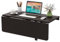 COSTWAY Table Pliante Murale, Petit Bureau Flottant Rabattable, Bureau D'Ordinateur Pliant en Bois de Pin Double Plateaux, pour Salle à Manger, Étude, Cuisine, 80 x 60 x 43 cm (Marron)