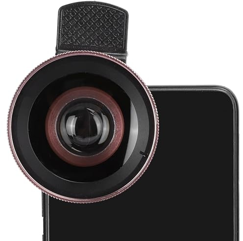 Asixxsix Obiettivo del Telefono, Obiettivo Fotocamera del Telefono 2 in 1 con OBITTIVO Macro 12,5X + Grandangolare 0,45x, Kit Universale Clamp/Holder HD per Celllarerlare