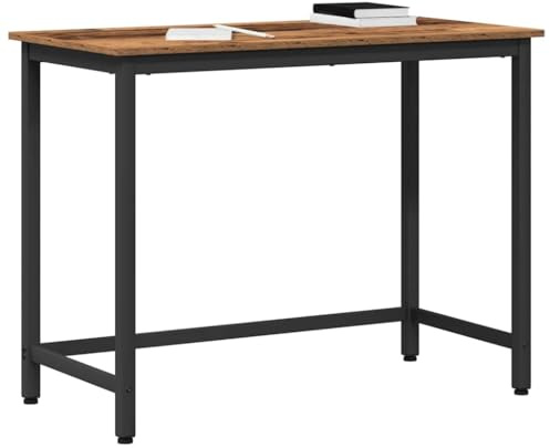 vidaXL Tisch Altholz 80 x 50 x 76,5 cm Ingenieure Holz und Stahl, Höhenverstellbarer Schreibtisch, moderner Holztisch, minimalistischer Arbeitsplatz für Zuhause