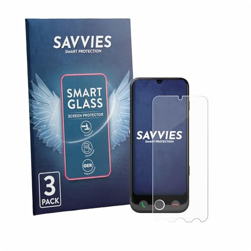 Savvies Schutzglas für Doro Aurora A30 | 3 Stück Transparenter Displayschutz Made in Germany Panzer Schutz Glas 9H Schutzfolie HD Klar Blasenfrei Einfache Montage