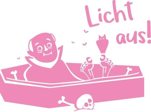 CLICKANDPRINT Aufkleber » Drakula Licht aus!, 160x117,3cm, Hellrosa • Wandtattoo/Wandaufkleber / Wandsticker/Wanddeko / Vinyl