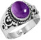 Jeweloporium 925 Sterling Silber Ringe für Frauen Violett Real Amethyst mit Stein Mode Silber Ringe Größe 53(16.9) Freundschaftstag Geschenk Boho Schmuck