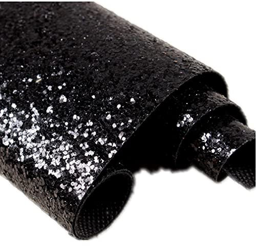 DHHOUSE Schwarz Glitzer Tapete, Pailletten Glitzer Selbstklebend tapete (Schwarz)