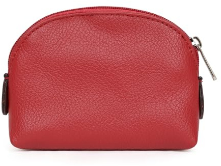 Hexagona - Porte-Monnaie - pour Femme - Collection Confort - Rouge foncé - en Cuir