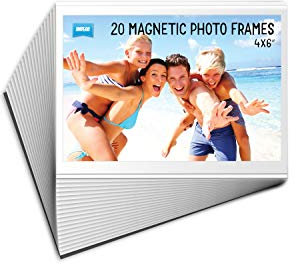 Shot2go Pack of 20 Magnetic Photo Fridge Frame Pockets Clear 4x6